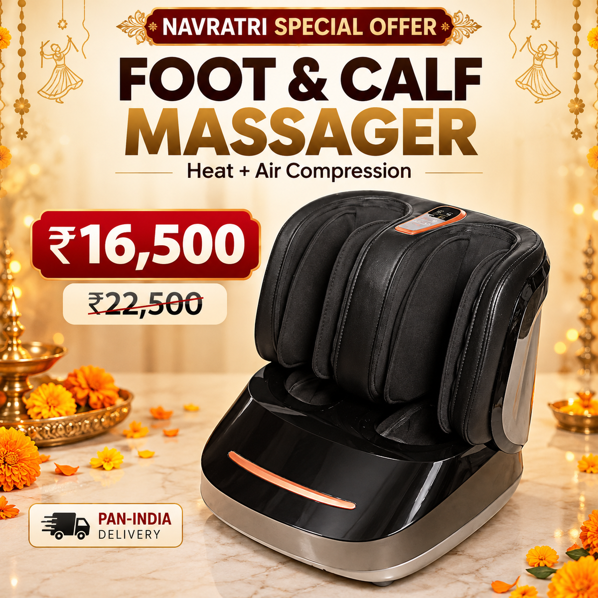 🪔 Navratri Offer: Foot & Calf Massager (Heat + Air Compression)